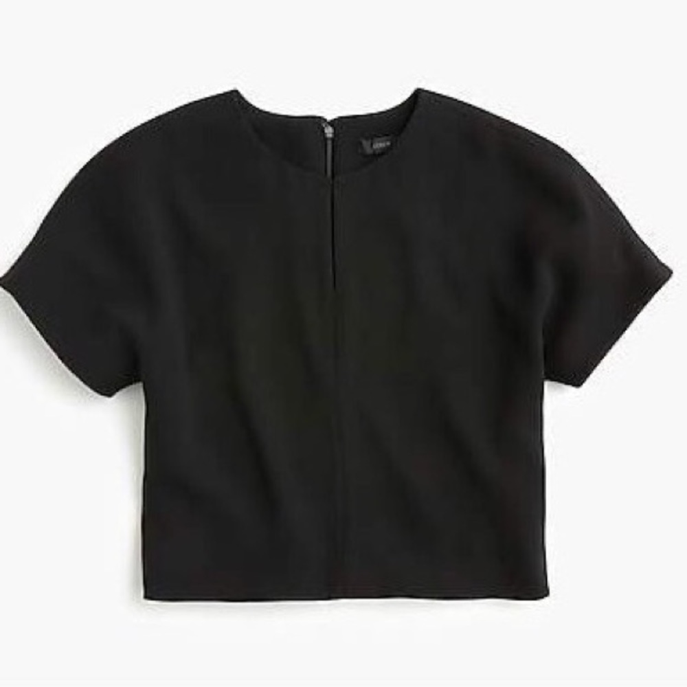 J. Crew Black Short-Sleeve Boxy Top